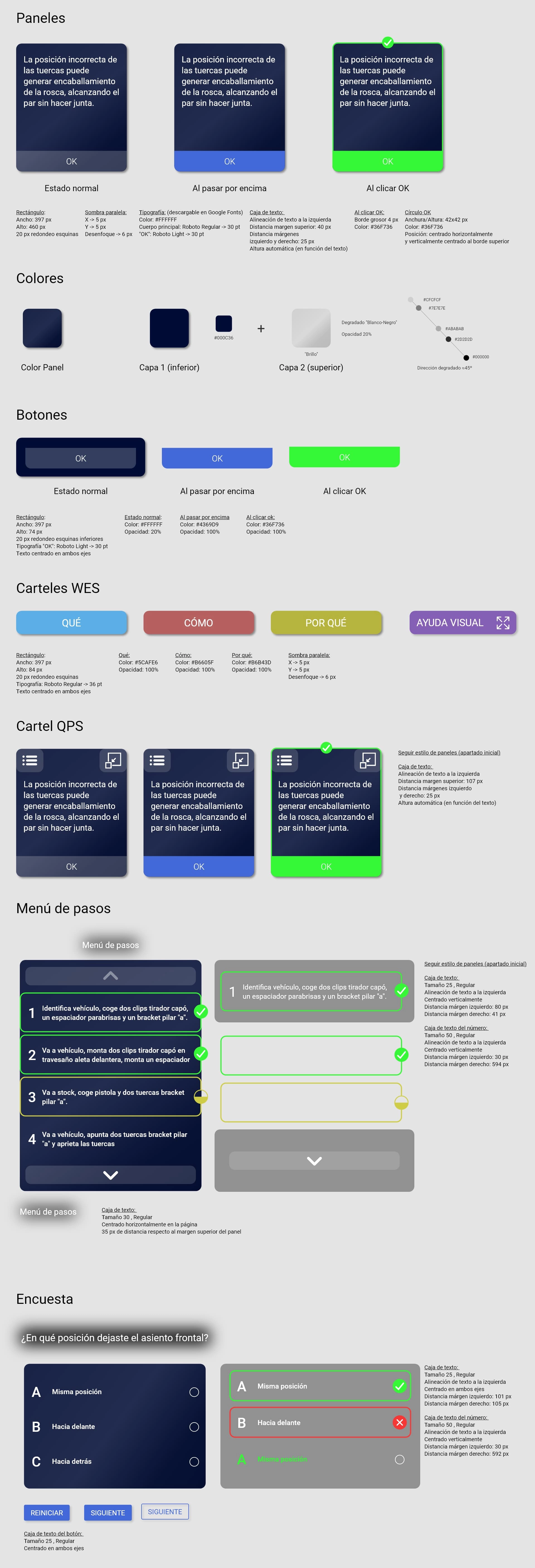 Development documentation for Unity implementation