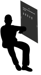 Illustration of a person using a digital tool in virtual reality