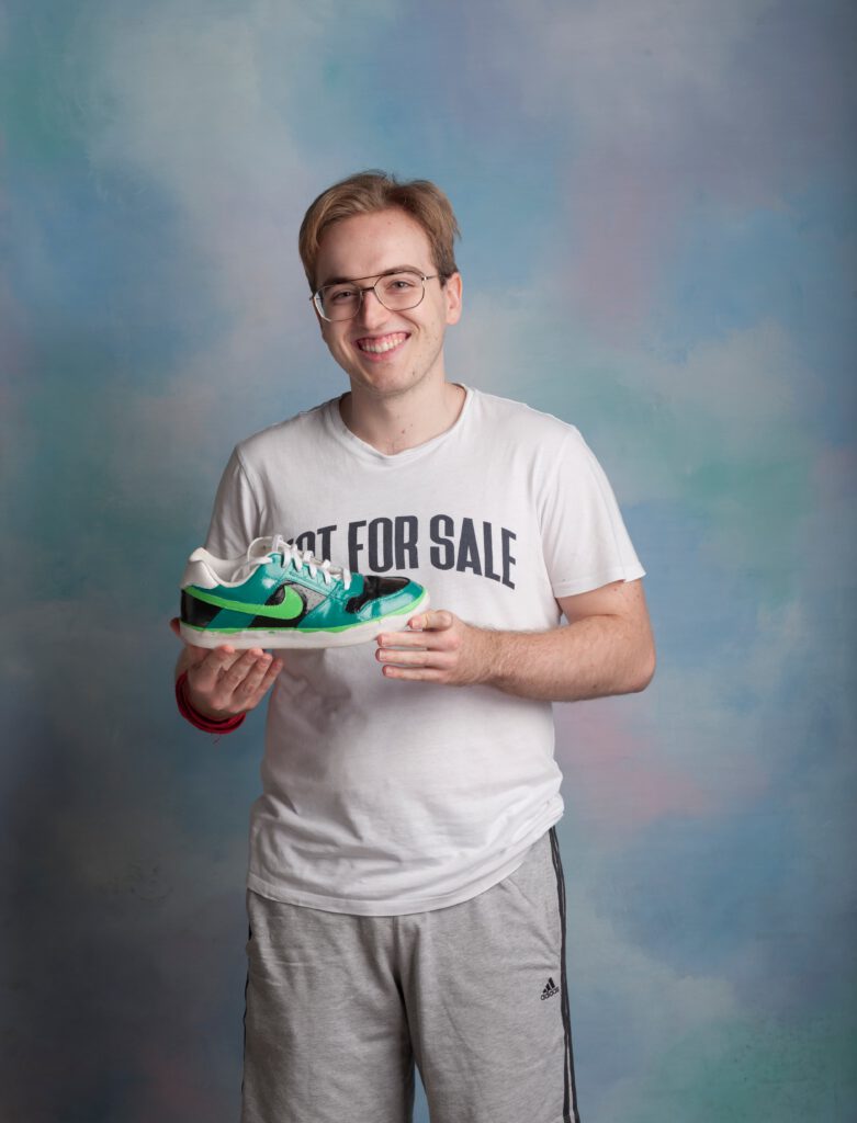 Photo of me with the custom sneakers