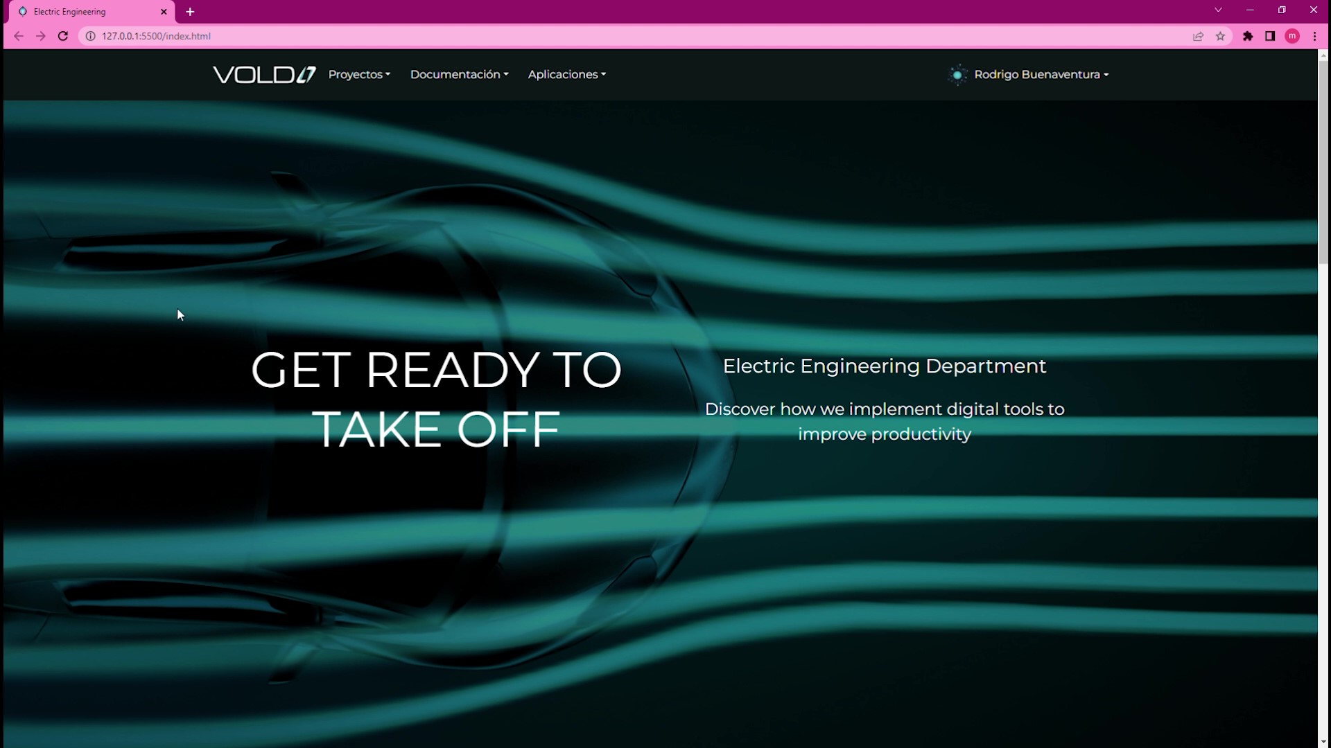 Screenshot of the website in a browser
