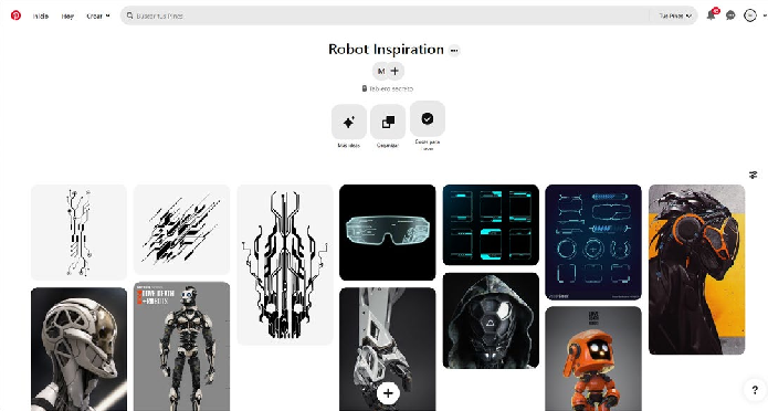 Moodboard of technology for inspiration