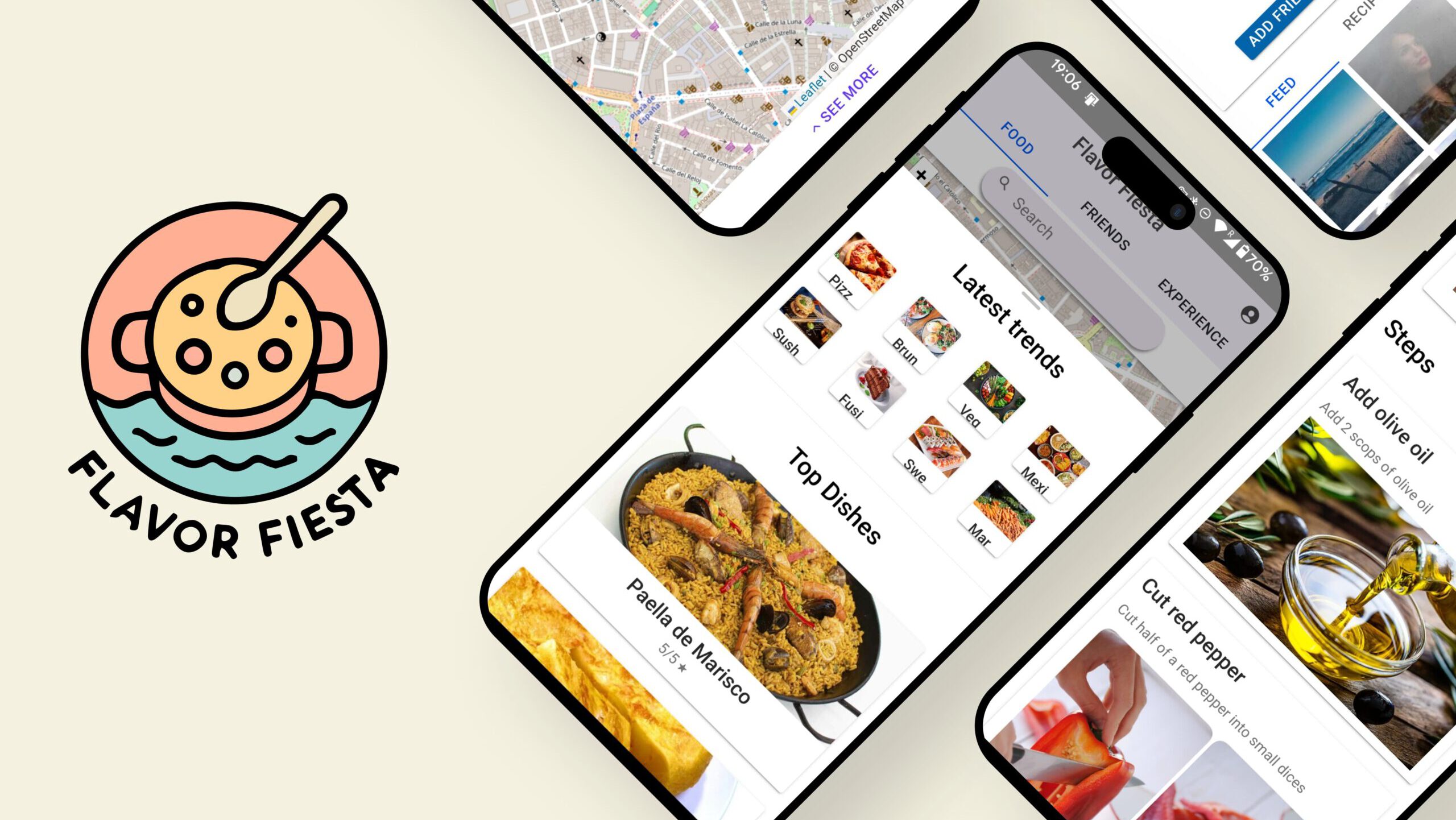 Mockups of Flavor Fiesta