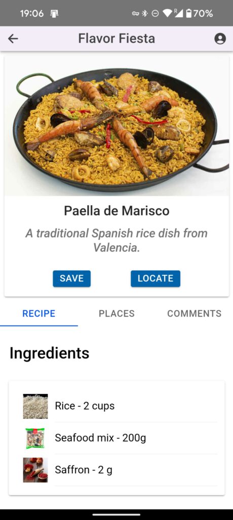 Screenshot of the application