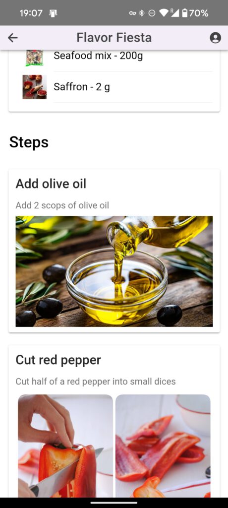 Screenshot of the application